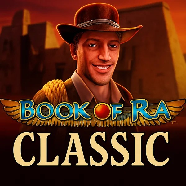 Book of Ra Classic by Novomatic, showcased at casinoslycasinos.com – game logo